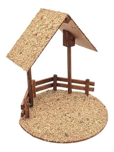 Manjedoura Casa Para Presépio Natalino 34cm Mdf