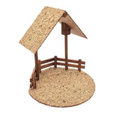 Manjedoura Casa Para Presépio Natalino 34cm Mdf