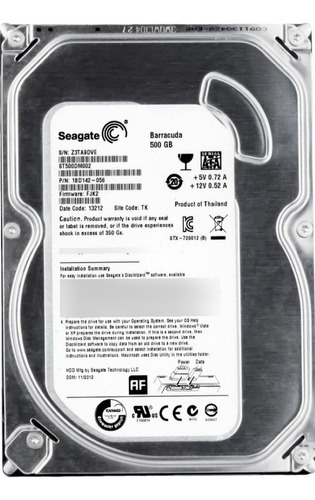 Hd Sata Seagate Desktop Barracuda 500gb 3.5 St500 Prateado