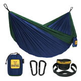 Hamaca De Camping Woo, Azul Oscuro Y Verde , Talle M