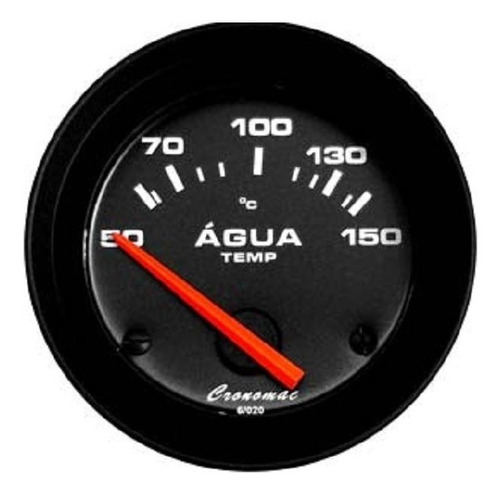 Termômetro Elétrico Temperatura Agua Willys 52mm - Preto