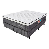 Cama Box King Premium Mola Ensacada Com Espuma D33 Nasa Cor Chumbo Bf Colchões