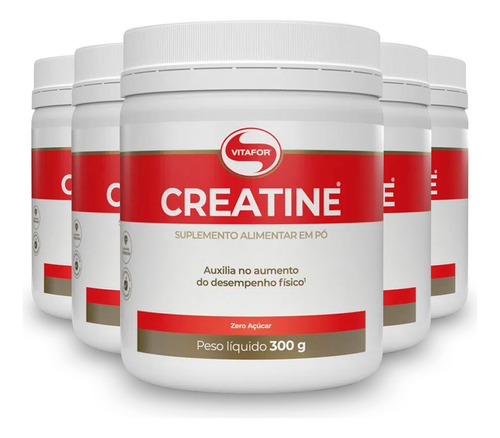 Kit Com 5 Creatina Monohidratada Creatine Vitafor Em Pó