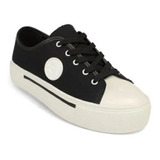 Tenis Feminino Preto Moleca Plataforma Confortavel Casual