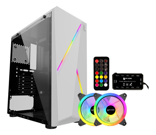 Gabinete Hype Legend Revolution Blanco + 2 Fans Controlador