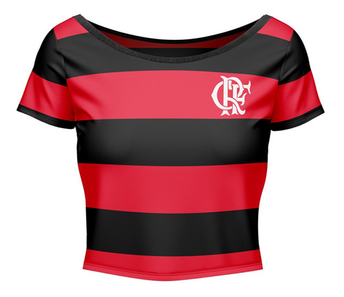 Camisa Flamengo Cropped Vibe Feminina Rubro Negro Oficial
