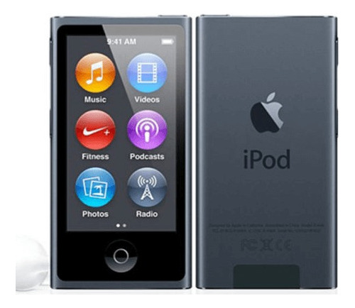 iPod Nano Preto- 7a Geração 16 G - Funciona Só Com O Cabo