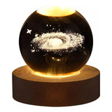 Lámpara Led De Escritorio De Bola De Cristal 3d De Galaxia A