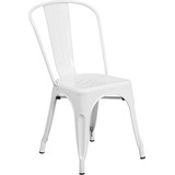 Silla Apilable Interior-exterior De Metal Blanco De Grado Co