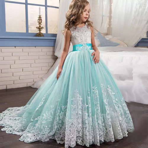 * Vestido De Fiesta Bordado Para Niñas, Vestido Princesa