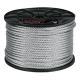 Cable De Acero 1/8' Rígido 7x7 Hilos Carrete 300 M