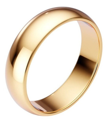 Aliança Avulsa Ouro 18k Banhada Tradicional Tungstênio 6mm