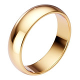 Aliança Avulsa Ouro 18k Banhada Tradicional Tungstênio 6mm