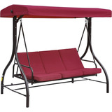 Silla Columpio Para 3 Convertible A Cama Color Rojo Mondawe 