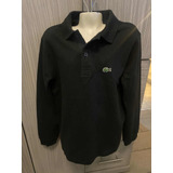 Lacoste Playera Tipo Polo Negra Niño Talla 10 Viene Reducida