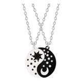 Collar Yin Yang Sol Luna Y Estrellas Pareja Novios 2x1