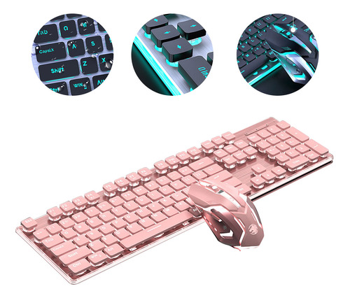 Silencioso E Ultrafino Kit Mouse E Teclado Gamer Sem Fio Abs