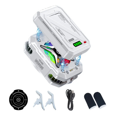 Enfriador de Celular Blanco Gamer , Batería Magnética GRANDE , 7 Niveles de Frio ,TEC Semiconductor , Magnético + Clip , Ideal para Juegos | Envío gratis