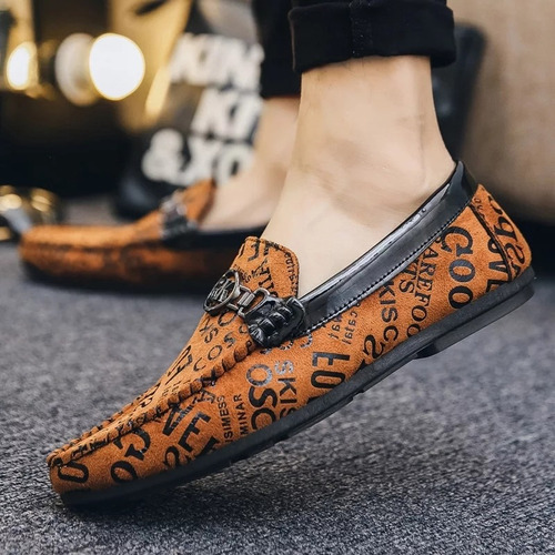 Zapatos De Hombres De La Marca De Moda Mocasines De Gamuza