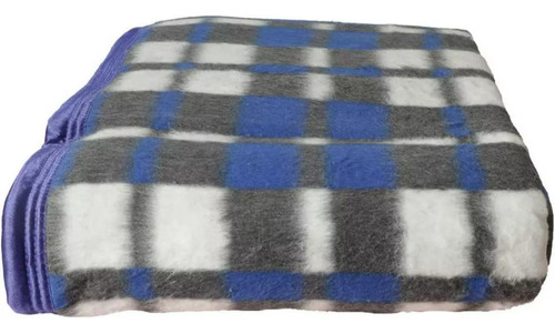 Cobertor Guaratinguetá Boa Noite Cor Azul Com Design Xadrez