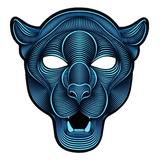 Kit 8 Máscara De Led Pantera Azul Halloween / Carnaval Neon