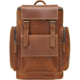 Leather Backpack For Men 15.6 Inch Laptop Large Capa