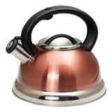 Chaleira Inox Com Apito 3 Litros Indução Rose Ou Cobre