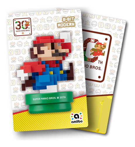 Tarjeta Nfc Amiibo Mario 8-bits Modern 30th Aniversario