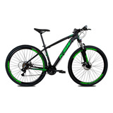 Bicicleta Ksw Aro 29 Modelo Xlt Cambios Shimano 24v C/ Trava Cor Preto/verde Tamanho Do Quadro 17