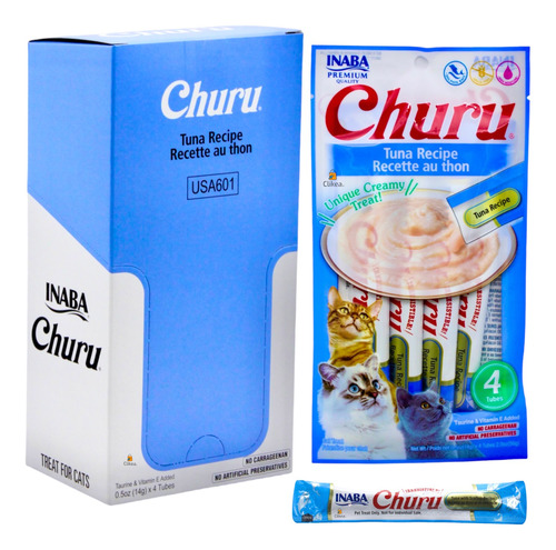 Premios Gatos Snack Atún Churu Caja 6 Pack 4 Pzas (24pzs)