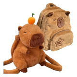 Bonita Mochila Unisex Con Forma De Capibara De Felpa, 2 Unid