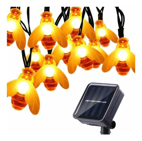 Luces De Guirnaldas Led Solar Abejas Exterior Jardin Terraza