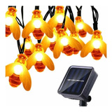 Luces De Guirnaldas Led Solar Abejas Exterior Jardin Terraza