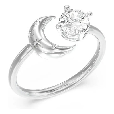Anillo Guess Mujer Aurora Color Plateado 06237jwrh52 Plateado 52 | Meses sin interés