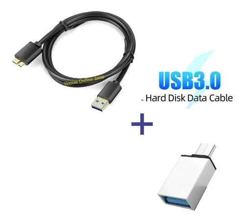 Cable Para Disco Duro Externo Toshiba + Otg Tipo C
