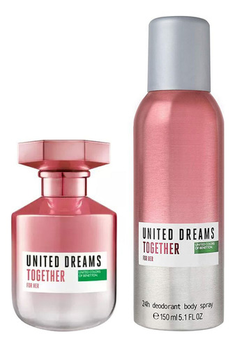 Set Benetton United Dreams Together For Her Edt 80ml Premium