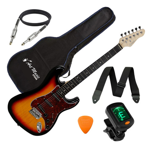 Guitarra Strato Profissional +kit Completo Capa E Acessórios
