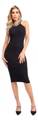 Vestido Formal Pedreria Cklass Negro 916-95 O/saldos Mchn