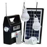 Kit Gerador Energia Solar Rádio Bluetooth Placa Solar 3 Lamp