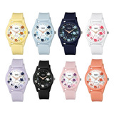 Reloj Q&q Qyq Floral Deportivo Dama Impermeable + Estuche