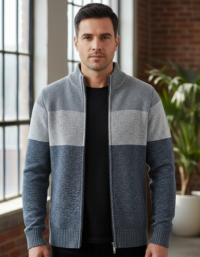 Chamarras Hombre Chaqueta Casual Negocios Cuello Levantado | MercadoLibre