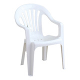 Silla Plástica Con Brazos Blanca Resistente