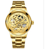 Reloj Dorado Fngeen Automático Golden Skeleton