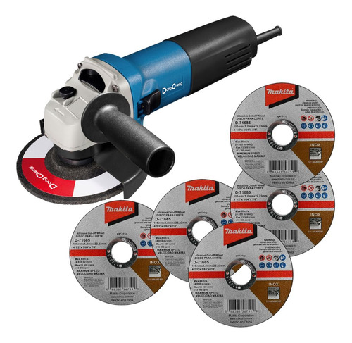Miniesmeril Industrial Dc 4 1/2´ 850w + 5 Discos Makita