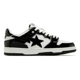 A Bathing Ape Bape Sk8 Sta Black White Dama