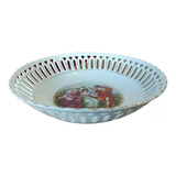 Frutera Centro De Mesa Antiguo Porcelana Vintage Retro