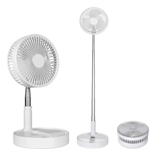 Ventilador De Mesa Portátil Maquiagem Recarregável Potente Cor Da Estrutura Prateado Cor Das Pás Branca Diâmetro 20 Cm Frequência 3 Material Das Pás Plástico Quantidade De Pás 3 110v/220v