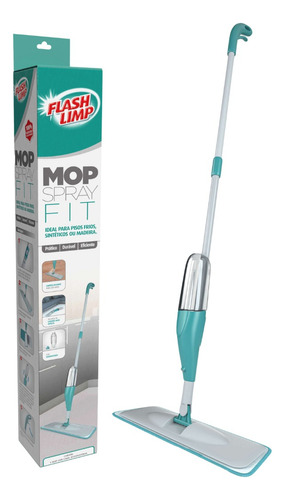 Mop Spray Fit Microfibra Verde Reservatório 365ml Flash Limp