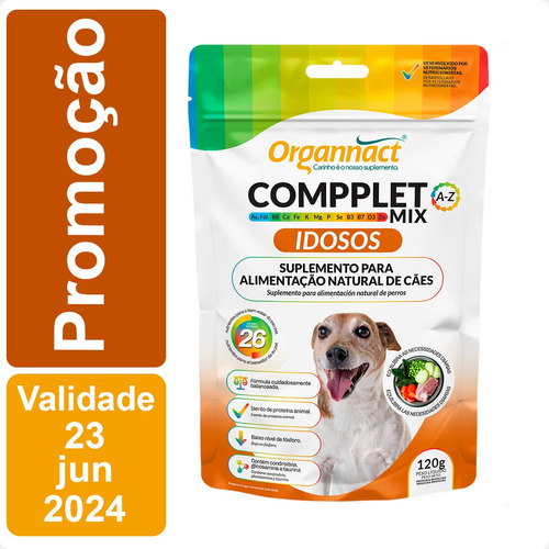 Compplet Mix Idosos Organnact Suplemento Para Cães - 120g