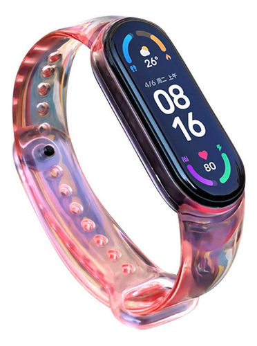 Malla Pulsera Silicona Transparente Bi Color Mi Band 5 Y 6